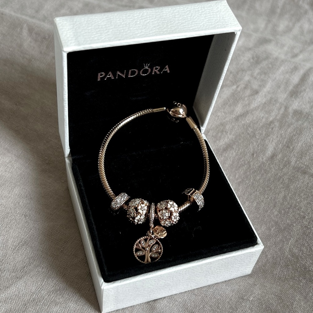 Pandora bracelet in rose gold